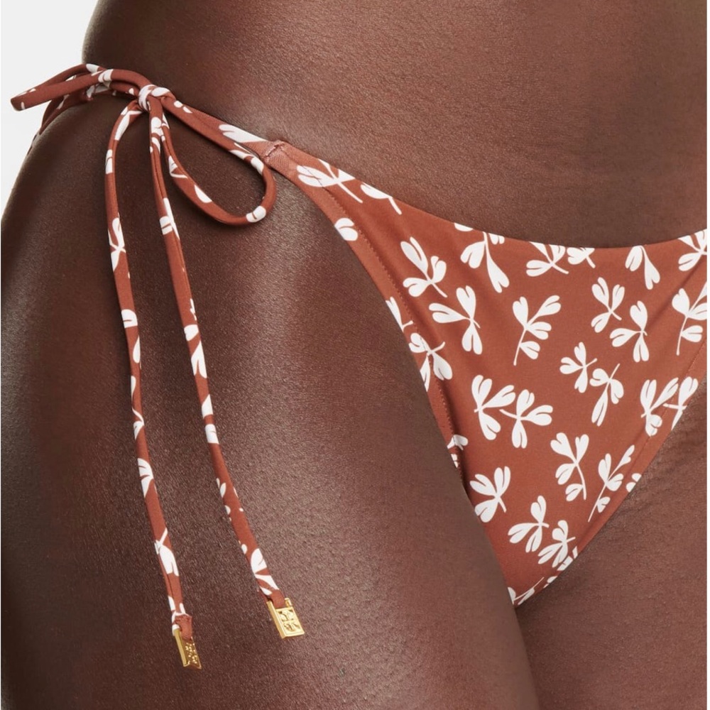 Tory Burch Rust little leaves bikini bottoms NWT L